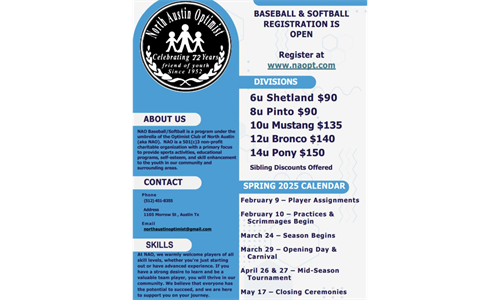 SPRING 2025 REGISTRATION IS OPEN!